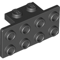 Lego auto konzola (nosič) pro nárazník 1x2 - 2x4, černá (4616245, 6118829)